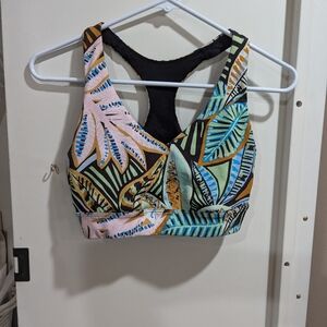 Botanical athletic bra, small